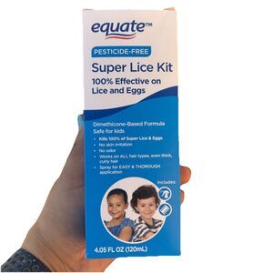 NEW Equate Super Lice Kit Pesticide Free Lice & Eggs Treatment Spray 4.05 fl oz